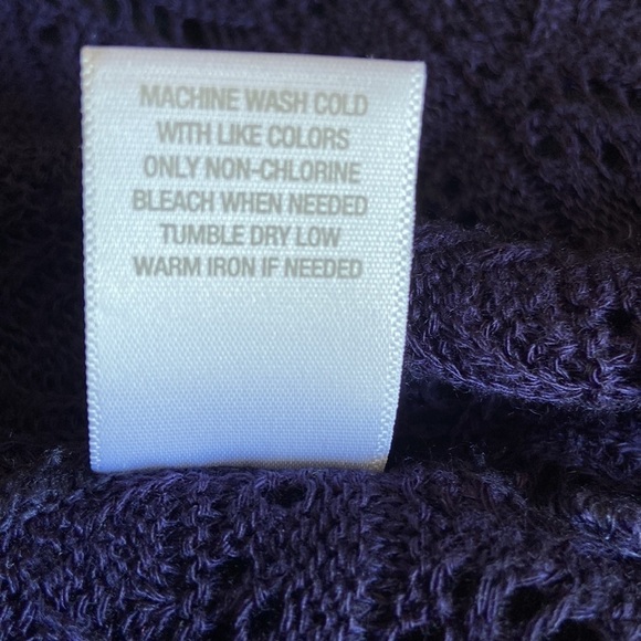 ๐ Westport 1962 Cold Shoulder Short Sleeve Pointelle Sweater Navy Blue Size 3X - Picture 9 of 11